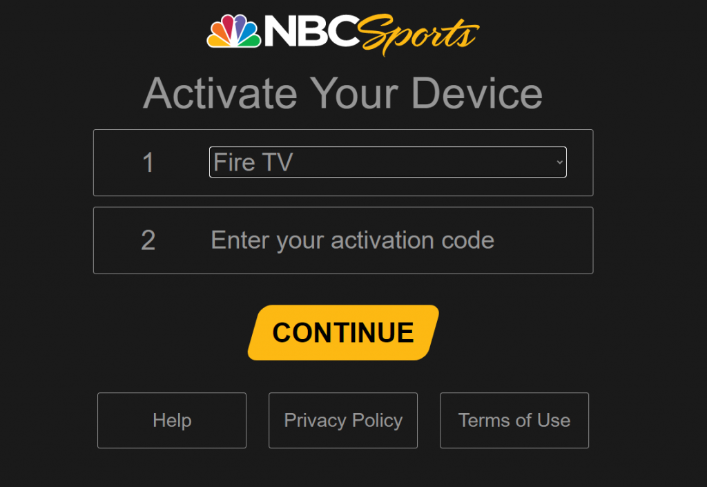 Enter the activation Code