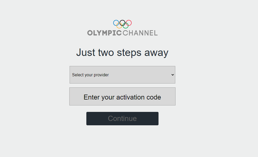 Enter the activation Code - Olympics on Roku
