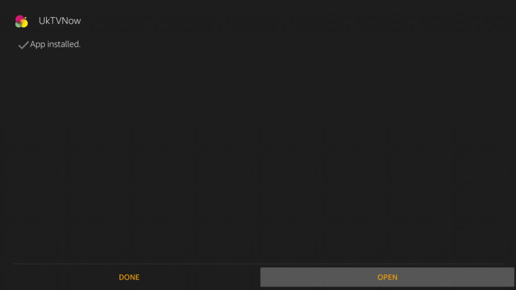 Open UkTVNow app on Firestick