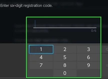Enter registration code to pair Nintendo Switch Parental Control app