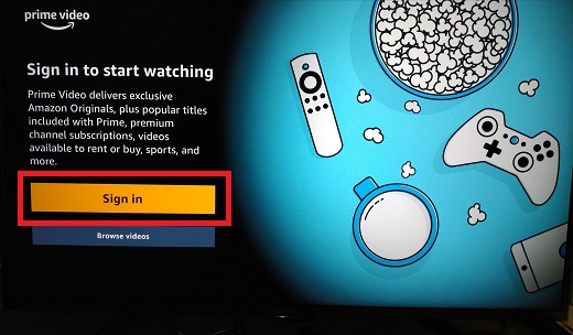 Sign In Prime Video on Android TV