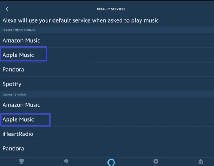 choose Apple music as the default music service.