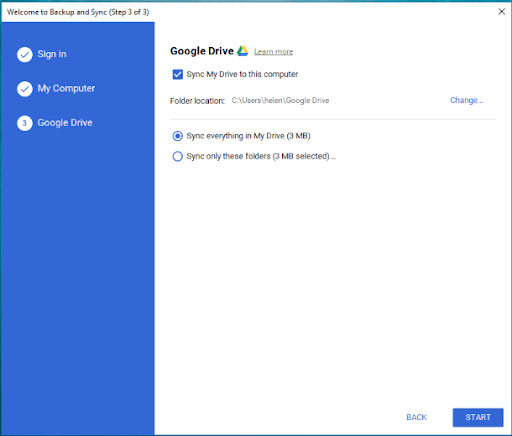 Google Drive - Backup Files to Drive