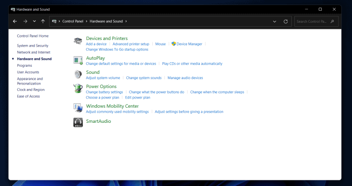 select the Mouse option