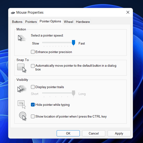 Disable Mouse Acceleration in Windows 11 - Uncheck Enhance pointer precision