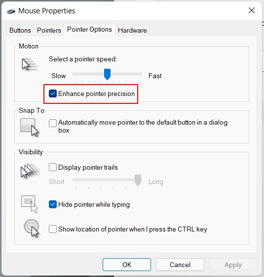 Disable Mouse Acceleration in Windows 11 - Enhance pointer precision