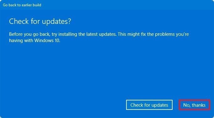 Microsoft will offer you to check for updates.