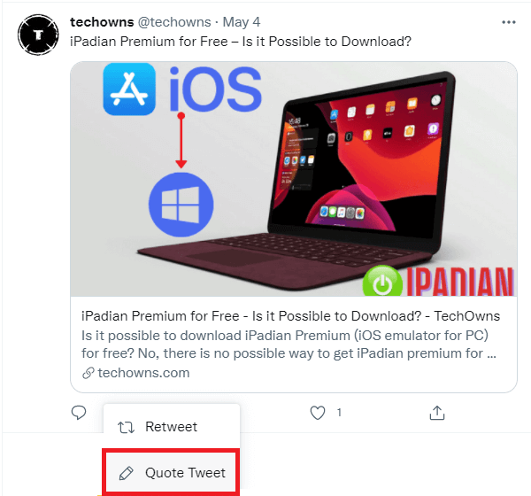 How to Quote a Tweet on Twitter using website