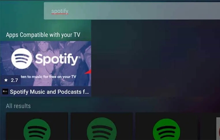  Choose the Spotify app from it.