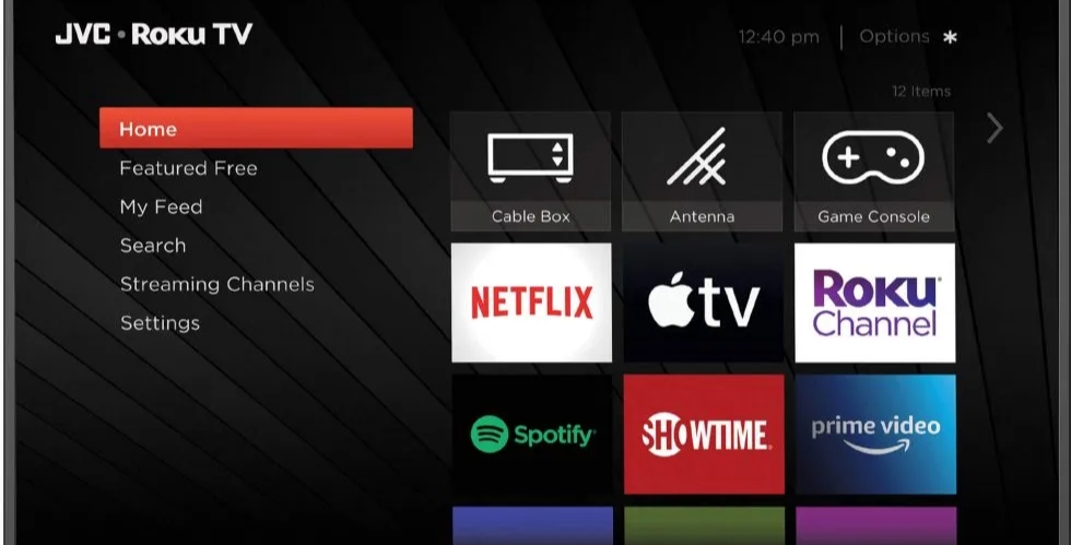 Roku home screen