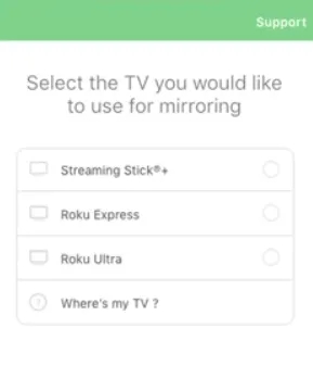 Select Roku device