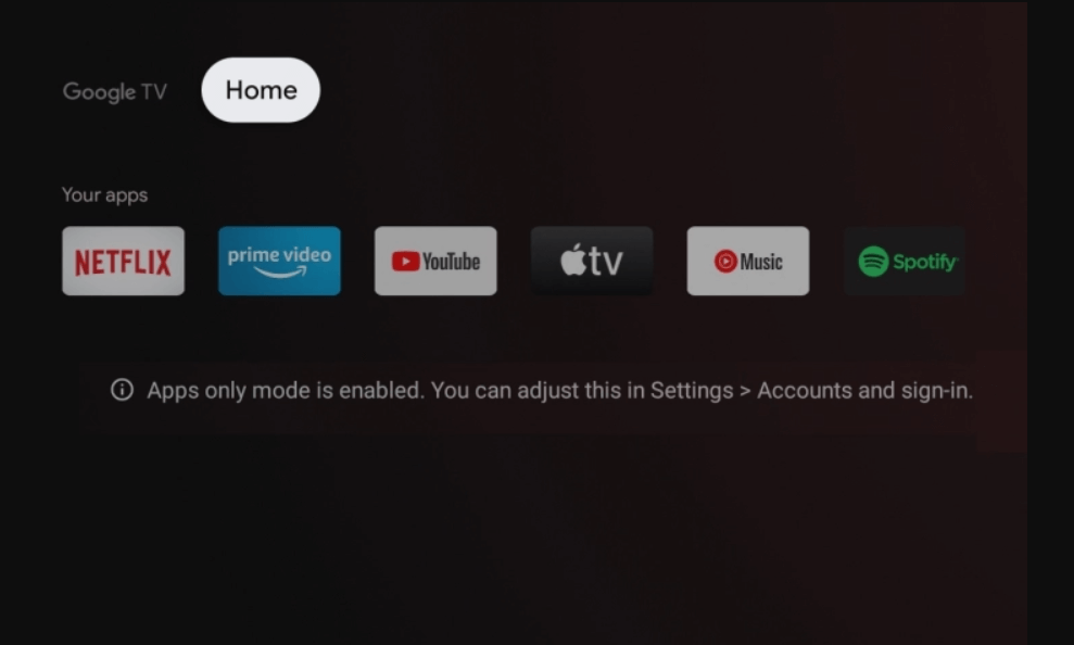 Apps only mode - Google TV Tips