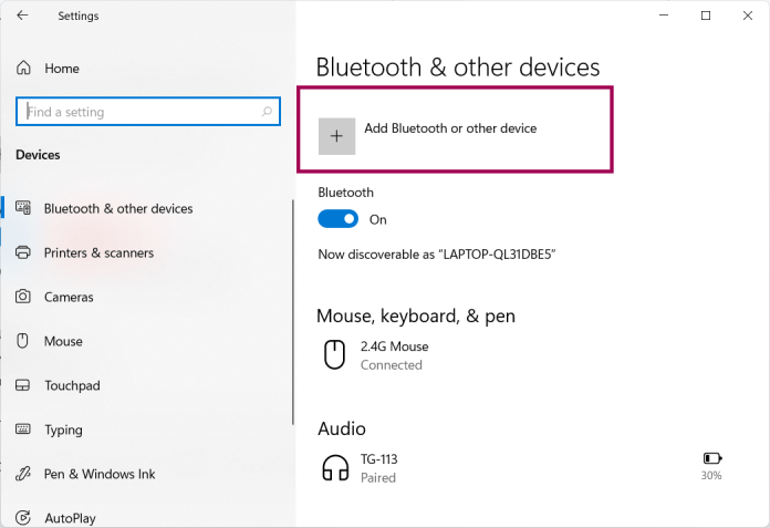 Pair a Bluetooth Device In Windows 11