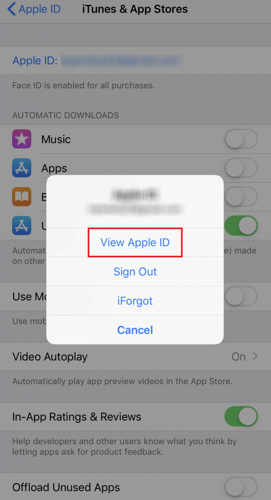 View Apple ID