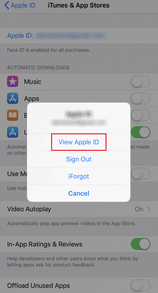 View Apple ID 