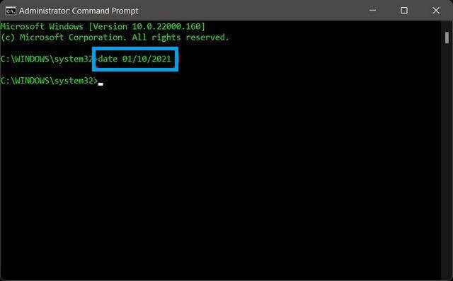 Change Date and Time in Windows 11 With Command Prompt