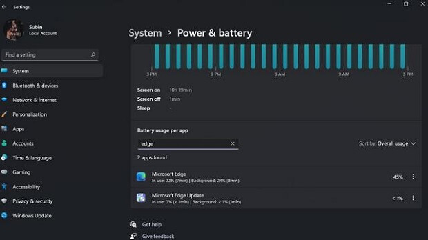 Check Battery Usage Per App