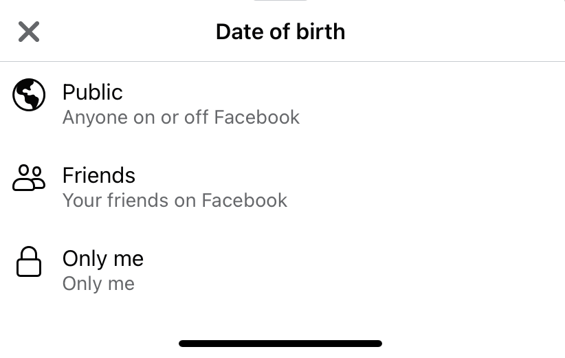 Choose the privacy settings