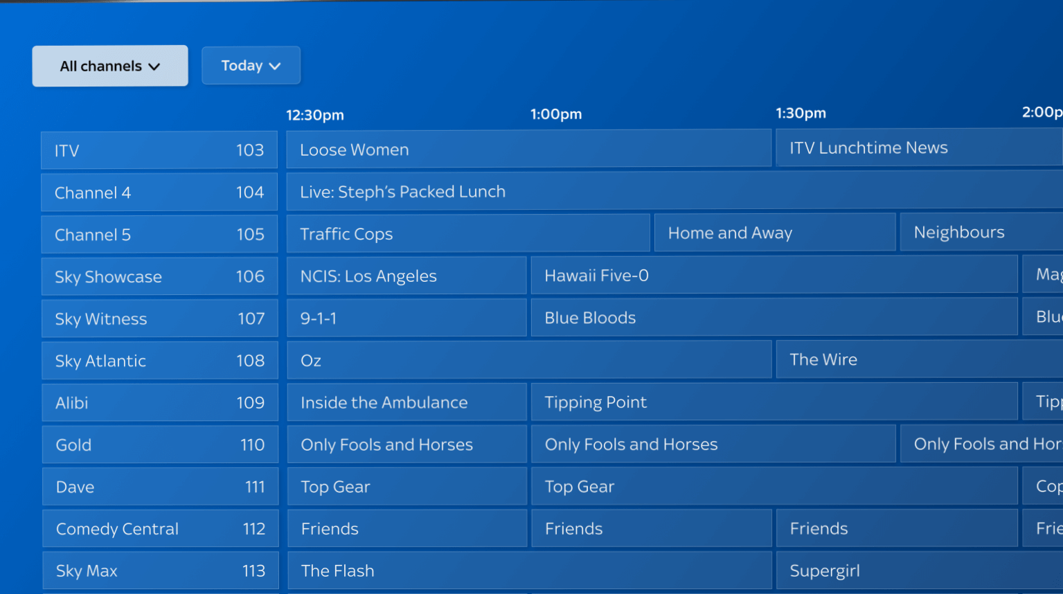 Stream the Sky Go channels