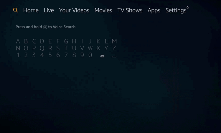 Firestick Search Screen 