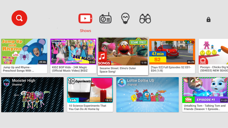 Youtube Kids on Android TV