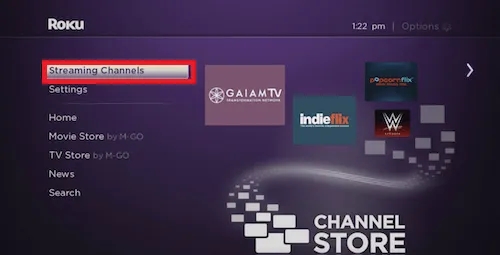 Roku home screen