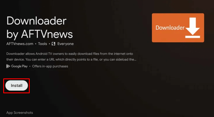 Install Downloader on Android TV