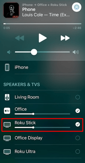 Choose Roku Device - Facetime on Roku