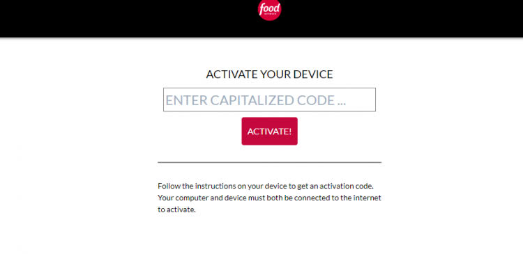 Food network activation website