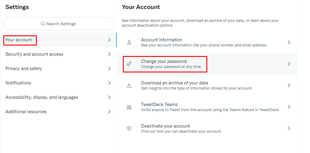 How to Change Twitter Password