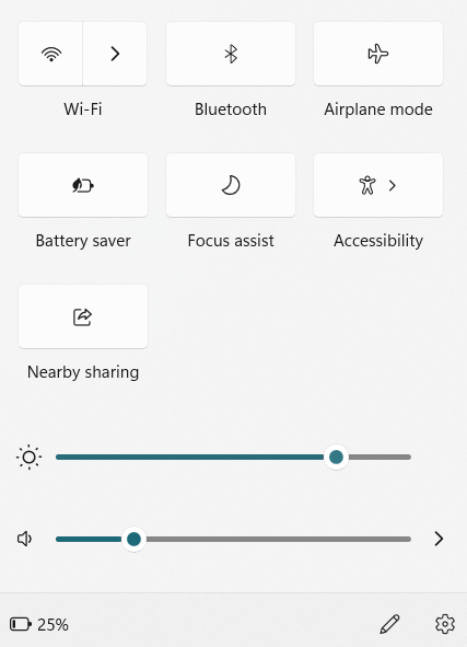 select Nearby sharing to enable in Windows 11 