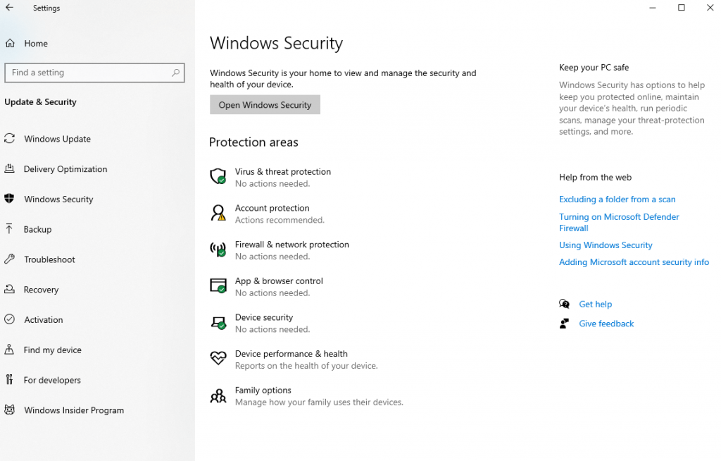 Select Windows Security - How to Enable TPM 2.0