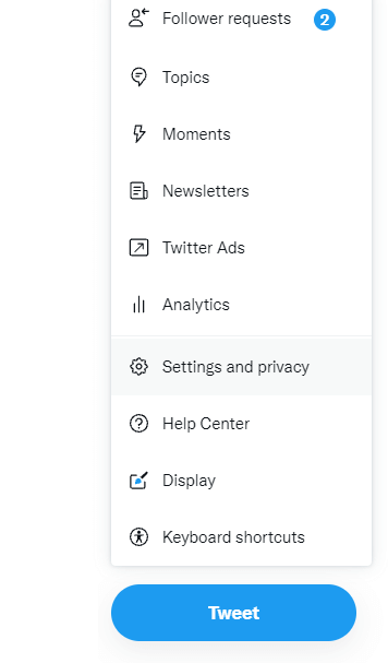 Select Settings and Privacy