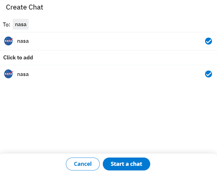 Select Start a Chat