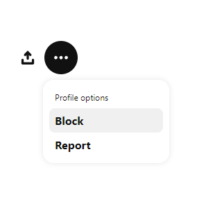 Select Block to block the followers on Pinterest