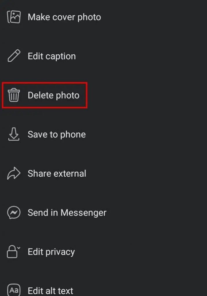 Delete photo