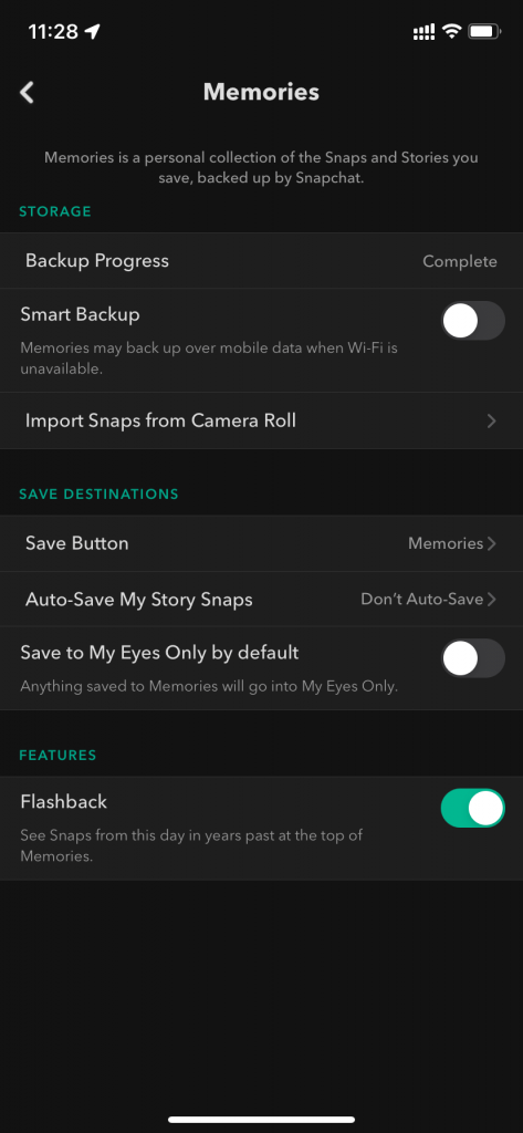 Click Import Snaps from Camera Roll