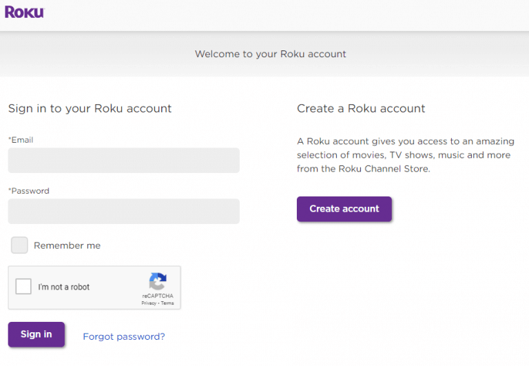 log in to your Roku account