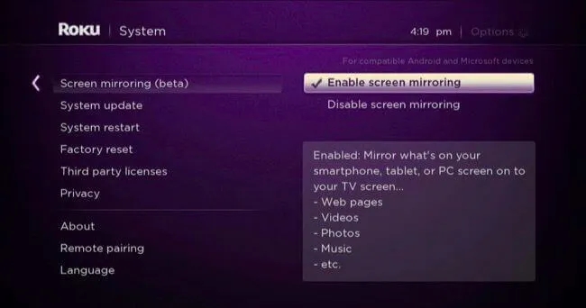 Screen Mirror TikTok on Roku Using Android
