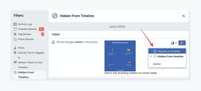 Unhide a Post on Facebook Using Desktop