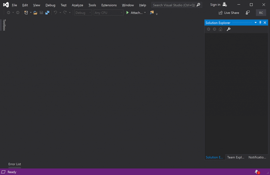 Black Theme in Visual Studio