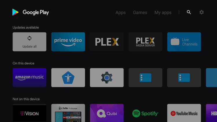 Select the Search icon - YouTube TV on Android TV