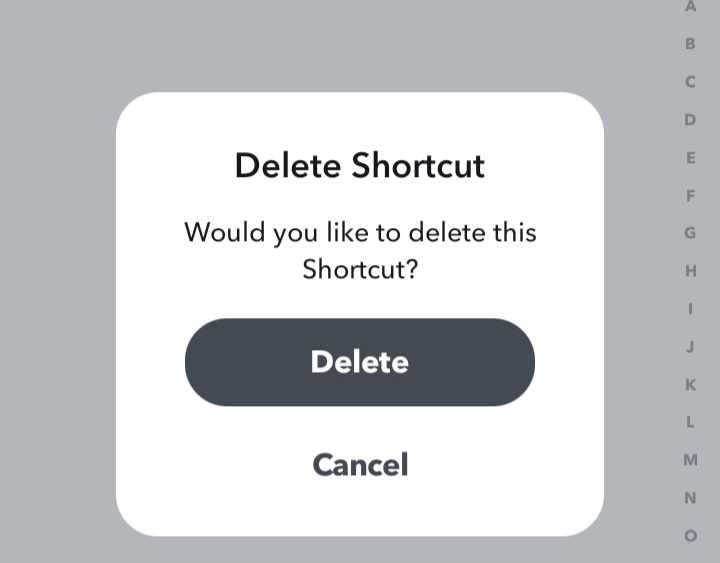  Delete Shortcut in Snapchat 