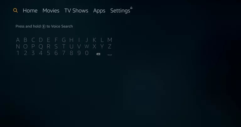 Firestick search screen