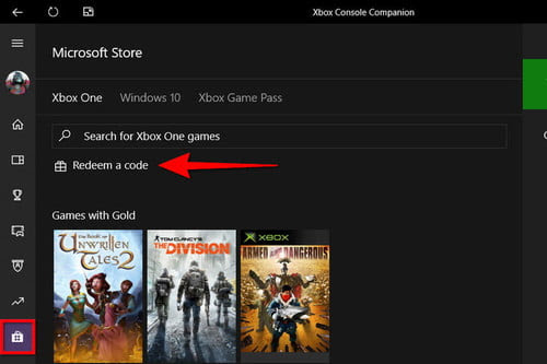  Redeem a Code in Xbox Console Companion App
