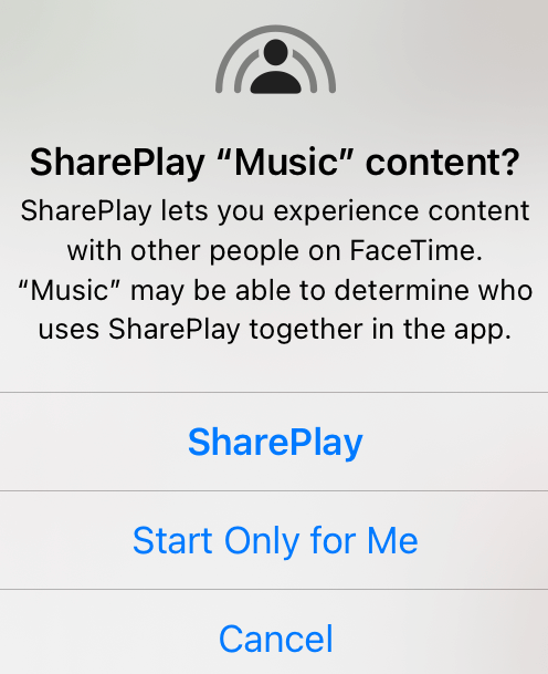 Select SharePlay on iPhone/ iPad