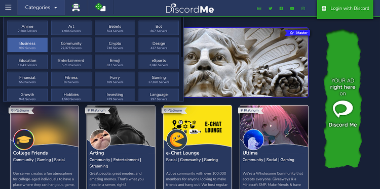 Find Best Discord Servers Using Discord.me
