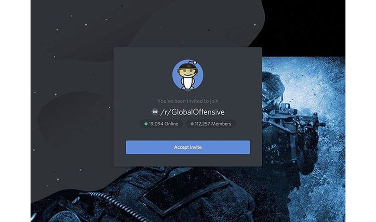 Invite page to join the server