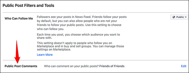 Public Post Comments option