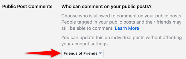 who can comment on your public posts option